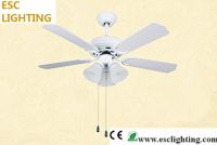 42'' white color ceiling fan with three light wooden fan