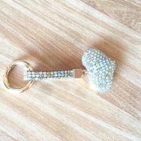 The Golden heart shaped crystal key chain