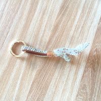 The crystal high-heeled shoes key  chain