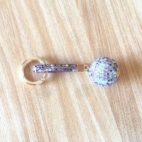The round shape crystal key chain