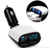 Dual USB Car Charger Adapter 2.4A+1.0A Voltage Monitor