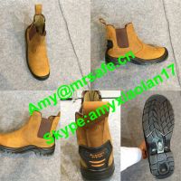 Yellow Nubuck safety boots with steel toe and steel midsole