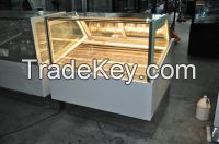 Square glass ice cream display freezer for sell