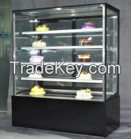 Square glass cake display showcase