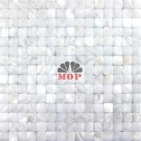 Selling 3D cambered pure white mother of pearl tile wall mosaic