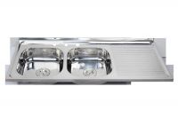 Rectangular double bowl topmount stainless steel sink WY-12050DA