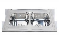 Hot sell double bowl polished kitchen sink for sale WY-8060D