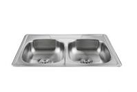 Big volume double bowl stainless steel kitchen sink for sale WY-3322