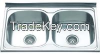 Stainless steel kitchen sink with double bowl WY-8050D