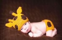 Newborn Fawn Bonnet and Pant Sets Knit Baby Overall Crochet Baby Hooded Romper Fawn Baby Hat