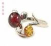 925 silver natural  amber ring(No.129)