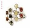 925 silver natural amber ring (No.113)