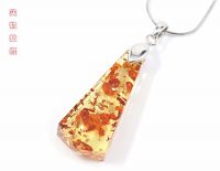 925 silber natural amber pendant