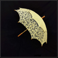 Good Quality Handmade Western Style Lace Sun Umbrella  Light Yellow