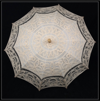 100% Hand Made Lace Sun Umbrella For Western Court Weddings White