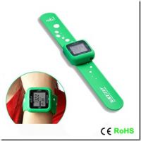 Slap silicone bracelet watch with 3D pedometer acc to RoHS & CE