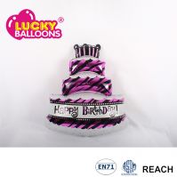 New design happy birthday balloon with cake and candles shape foil balloons