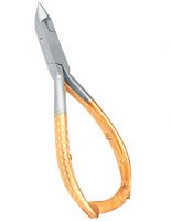 Cuticle Nipper, Designed Handle Double Spring, H/Gold, Back Lock