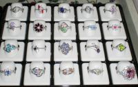 Stock of rings with rhodium plating & CZ  & low price & good quality