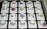 Jewelry Stock to sale -----rings witch cz & rhodium plating