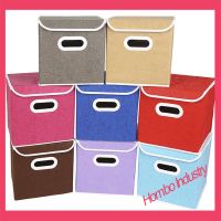 Cardboard Non Woven Collapsible Storage Box with Grommet Handles