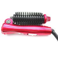 Electric Round Heated Brush Ceramic Ionic Curler Straightening Foldable Lightweight Hair Curling Wand Hot