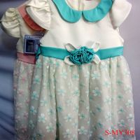 High quality lovely short frock dress collar birthday dress for children