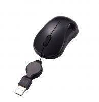 Computer Mini USB Wired Optical Mouse for Laptop with Retractable Cable