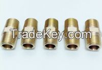 Pipe fitting brass Hex nipple connector  1/4" Male NPT Air Fuel Water