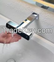 Concealed wall mounted sensor faucet soap dispenser combination