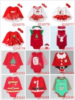 2017 Baby Christmas Bodysuits Xmas Rompers Newborn Babies Cotton Santa Design Clothes Jumpsuits Infants Toddlers Long Sleeve Onesies Rompers