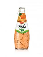 Fruit Juice Basil Seed Drink Orange Flavour In Glass Bottle