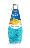 Fruit Juice Chia Seed Drink Mix Fruit Flavour In Glass Bottle
