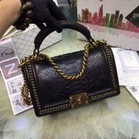 Newest hot sell designer top handle leather boy bag