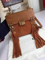 Hot selling and fashion designer tassels suede leather bag