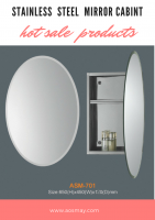 oval mirror cabinet ASM-701 made by 304 430 or 201 from metal mirror factory in China