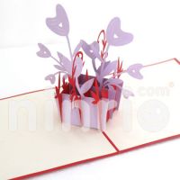 Heart flower vase 3d pop-up card - SS208
