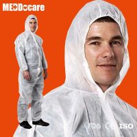 Disposable cleaning suits white non woven fabric one time use throw away