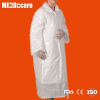 Disposable plastic lab coats waterproof white shirt collar open wrist front press button