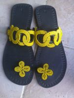 Yellow strap beaded Sandal