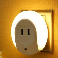 Fireproof plastic ABS and PC case double USB night light charger