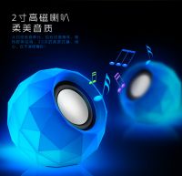 Sell demand appearance LED light mini portable desktop usb PC Computer speaker