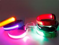 2017 fashion LED PVC/nylon dog collar night warning