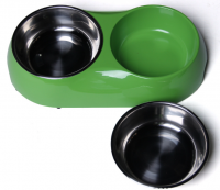 Pet Bowl Double Dog Bowl No Spill Silicone Mat Stainless Steel Dog Bowl