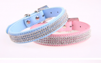 Durable PU leather dog collar belt type with adjustable buckle