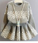 Girl's 85% Polyester 15% Spandex Knitted Pullover/Skirt(1 set)