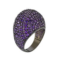 925 Sterling Oxidised Silver Jewelry  Amethyst Turkish Gemstone Rings