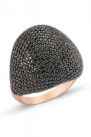 Rose Gold Plated Silver 925  Black Stone Jewelry Handmade Ring