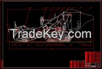 Rice Combine Harvester Blueprint drawing