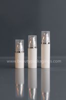 Luxury Plastic Airless Cosmetic Bottle With Metallic Lotion Pump